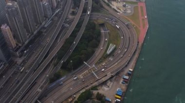Hong Kong Havacılık v180 Birdseye manzaralı Western Harbour Geçidi tüneli girişi - Şubat 2017