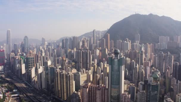 Hong Kong Aerial V171 Volando Sobre Área Sai Wan Panorámica — Vídeo de stock