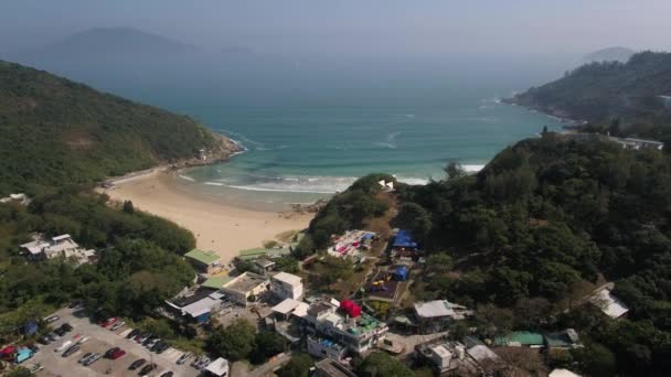 Hong Kong Aerial V193 Vogelperspektive Fliegt Über Big Wave Bay — Stockvideo
