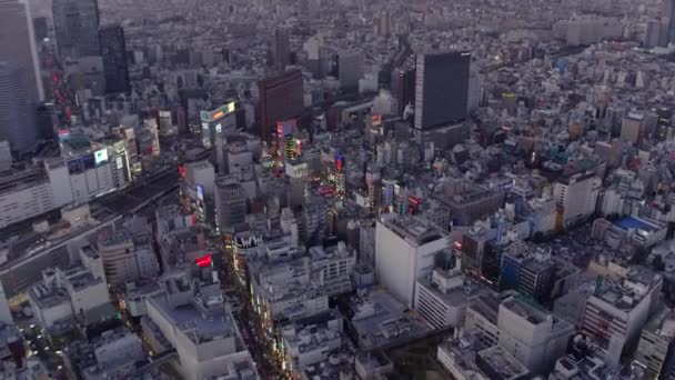 Tokyo Japan Aerial V17 Vista Birdseye Volando Sobre Famoso Atardecer — Vídeos de Stock