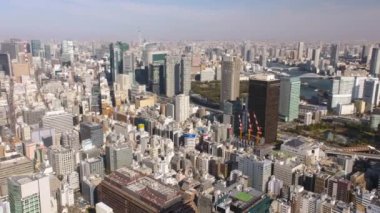 Tokyo Japon Hava V38 Minato bölgesi üzerinde alçaktan uçuyor şehir manzarası görüntüleriyle donanıyor - Şubat 2017