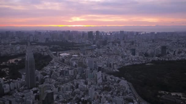 Tokyo Japan Aerial V30 Latanie Nad Obszarem Shinjuku Widokiem Miasto — Wideo stockowe
