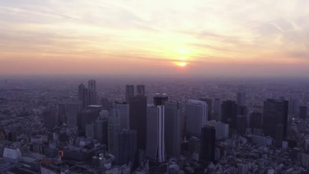 Tokyo Japan Flygfoto V58 Flyg Över Centrum Shinjuku Området Stadslandskap — Stockvideo