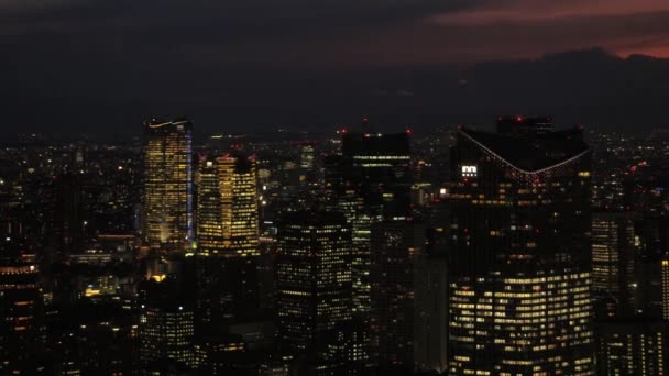 Tokyo Japan Aerial V49 Flying Low Downtown Minato Area Panning — Video Stock