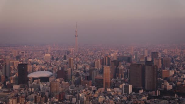Tokyo Japan Aerial V56 Volare Sopra Area Shinjuku Con Vista — Video Stock