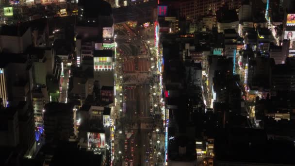 Tokyo Japan Aerial V77 Birdseye Kilátás Alacsonyan Repül Híres Shinjuku — Stock videók