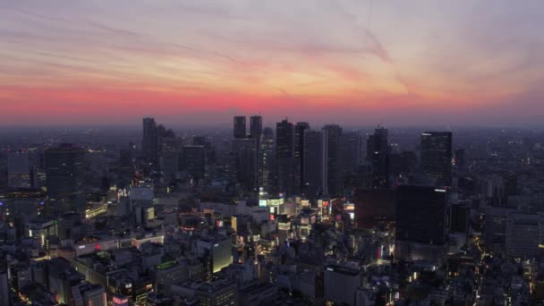 Tokyo Japan Aerial V163 Flying Shinjuku Area Panning Cityscape Views — Stock Video