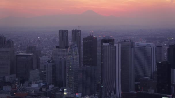 Tóquio Japão V161 Aérea Birdseye Vista Centro Cidade Shinjuku Panning — Vídeo de Stock