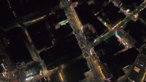 Tokyo Japan Aerial V169 Vertical Birdseye View Downtown Shinjuku Night — Stock Video