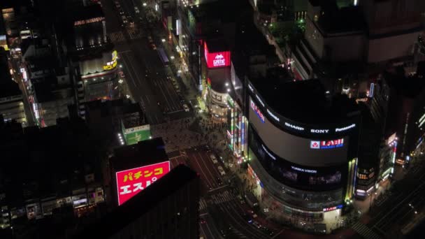 Tokyo Japan Aerial V80 Vista Birdseye Volando Bajo Alrededor Famosa — Vídeos de Stock