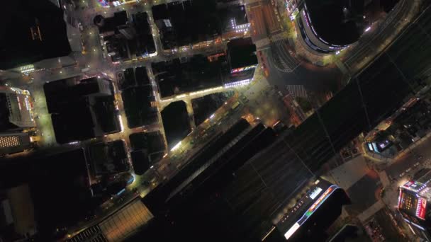 Tóquio Japão Aerial V175 Vertical Birdseye Vista Sobre Centro Shinjuku — Vídeo de Stock