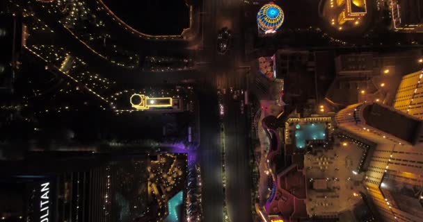 Las Vegas Aerial V41 Latanie Nad Głównym Paskiem Blvd Patrząc — Wideo stockowe