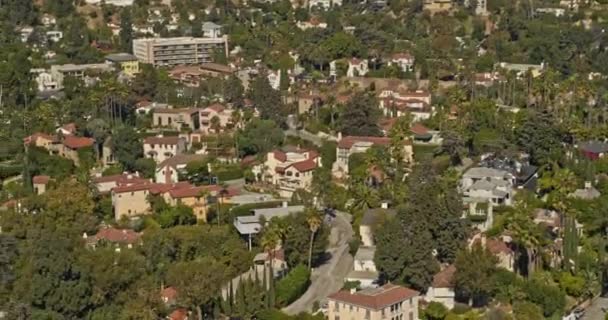 Los Angeles Aerial V193 Panning Birdseye Szczegóły Dzielnicy Whitley Heights — Wideo stockowe