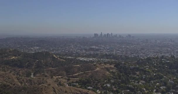 Los Angeles Aerial V180 Grand Sweeping Cityscape Panoramisch Van Centraal — Stockvideo