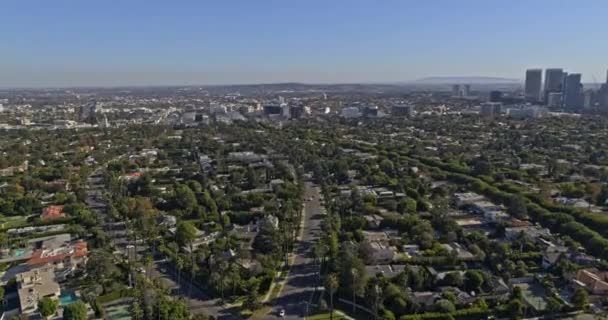 Λος Άντζελες Aerial V203 Panoramic Cityscape View Beverly Cannon Drives — Αρχείο Βίντεο