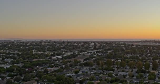 Los Angeles Aerial V224 Panoráma Naplemente Kilátás Mar Vista Santa — Stock videók