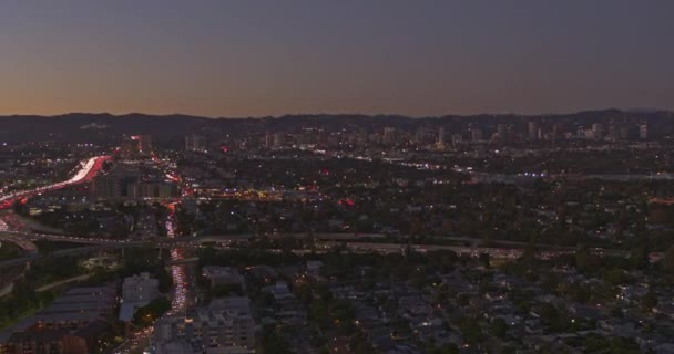 Los Angeles Aerial V226 Panning Východ Západ Santa Monica San — Stock video