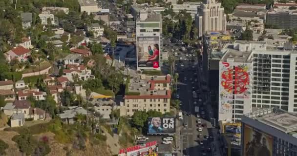 Los Angeles Aerial V195 Panning Birdseye Rond Sunset Avenue Met — Stockvideo