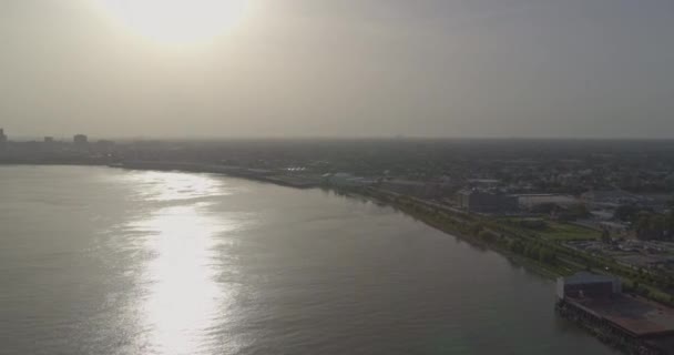 New Orleans Louisiana Aerial Traveling Panoramic View Downtown Algiers Points — Stock Video