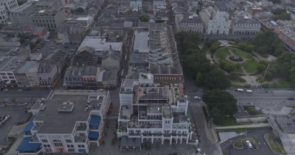 New Orleans Louisiana Aerial Birdseye Reverse Panning French Quarters Jackson — Stock Video