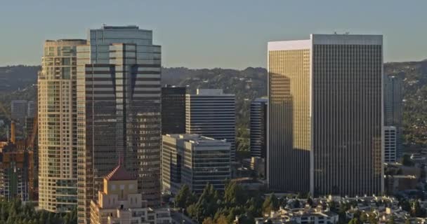 Los Angeles Aerial V216 Slow Panning Birdseye Downtown Century City — Stock Video