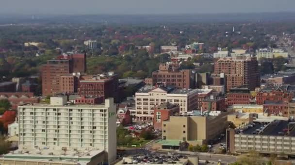 Portland Maine Havacılık V22 Panoramik Şehir Merkezinin Kuş Bakışı Görüntüsüne — Stok video