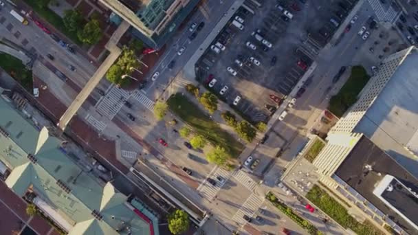 Baltimore Maryland Aerial V30 Vertical Riverfront Cityscape View Path Street — Stock Video