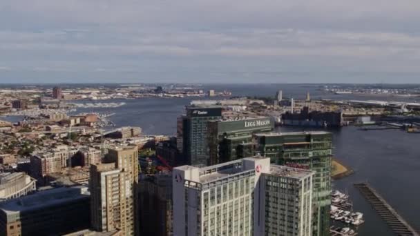 Baltimore Maryland Aerial V19 Panoramic Cityscape View Downtown Buildings Říjen — Stock video