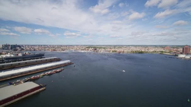 Baltimore Maryland Aerial Panoramatický Výhled Výhledem Severozápad Vnitřní Přístav Říjen — Stock video