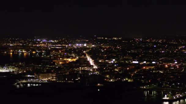 Boston Massachusetts Aerial V191 Panoramatické Noční Pohledy Okolí Východního Bostonu — Stock video