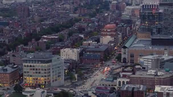 Boston Massachusetts Aerial V222 Panning Birdseye Back Bay Détails Vie — Video