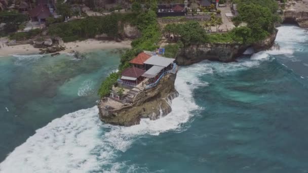 Bali Indonesia Aerial V36 Birdseye Vista Mahana Point Secret Point — Video Stock