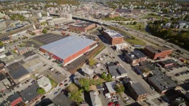 Worcester Massachusetts Havacılık V9 Yeşil Ada şehrinin gezici kuş bakışı ayrıntıları - Ekim 2017