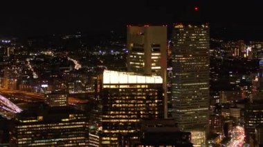 Boston Massachusetts Hava V196 Panoramik gökyüzü gece - Ekim 2017