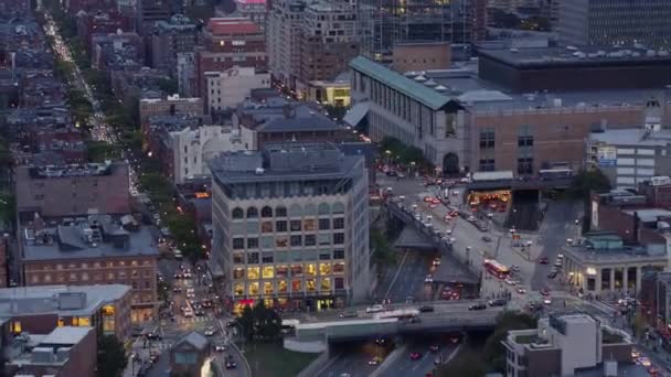 Boston Massachusetts V225 Aérea Detalhe Birdseye Pitoresco Back Bay Panning — Vídeo de Stock