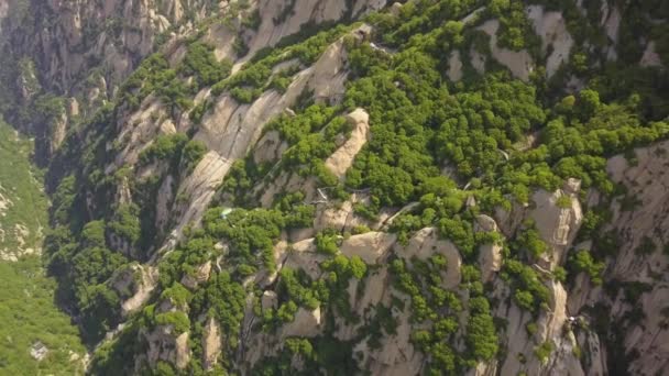 華山中国空中V5登山道を飛ぶ 5月2017 — ストック動画