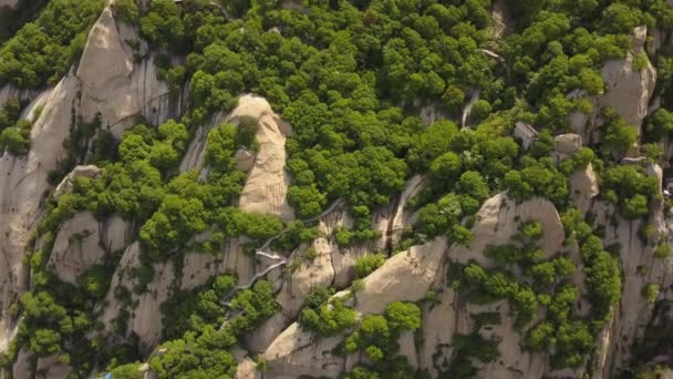 Huashan China Aerial Полет Над Альпинистской Тропой Май 2017 Года — стоковое видео