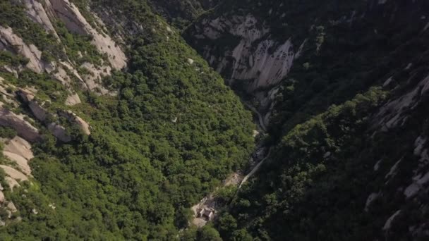 Huashan China Aerial Flug Über Bergsteigerpfad Mai 2017 — Stockvideo