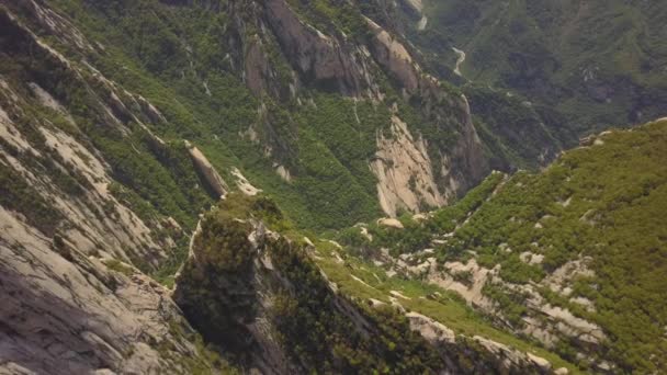 Huashan China Aerial V15 Hoch Über Berg Und Gondel Mai — Stockvideo