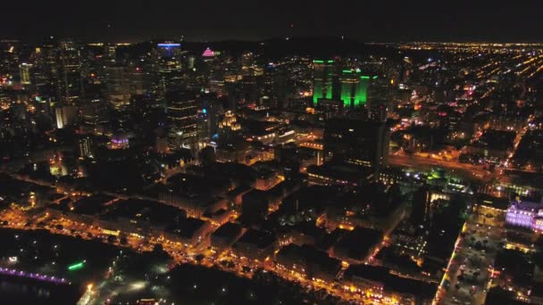 Montreal Quebec Aerial V36 Voando Sobre Área Beira Mar Centro — Vídeo de Stock