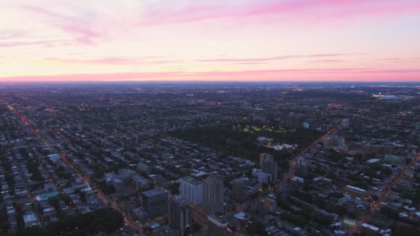 Montreal Quebec Aerial V19 Survol Centre Ville Avec Vue Sur — Video