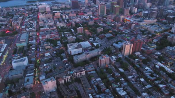 Montreal Quebec Aerial V99 Birdseye View Flying Summer Street Festival — Video Stock