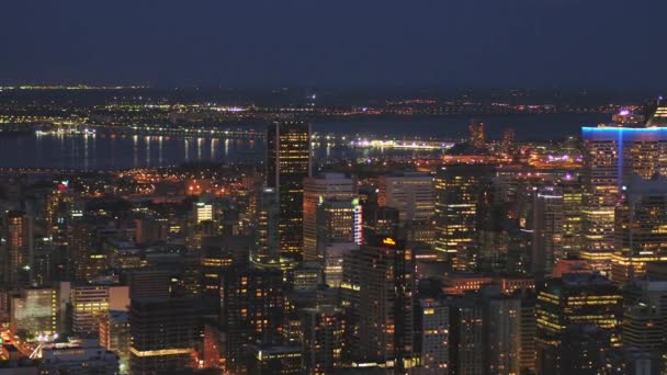 Montreal Quebec Aerial V108 Tiefflug Der Abenddämmerung Mit Blick Auf — Stockvideo