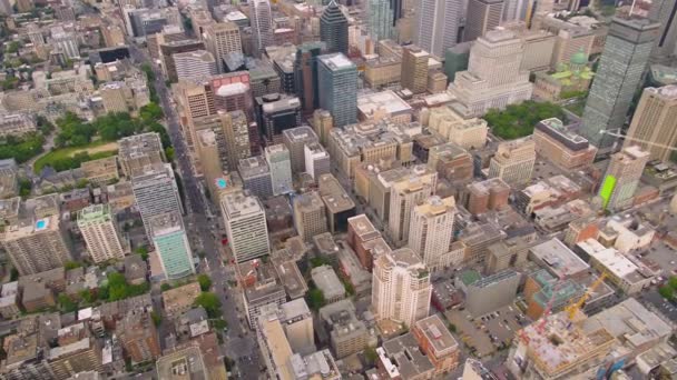 Montreal Quebec Aerial V130 Birdseye Vista Volando Sobre Centro Ciudad — Vídeos de Stock