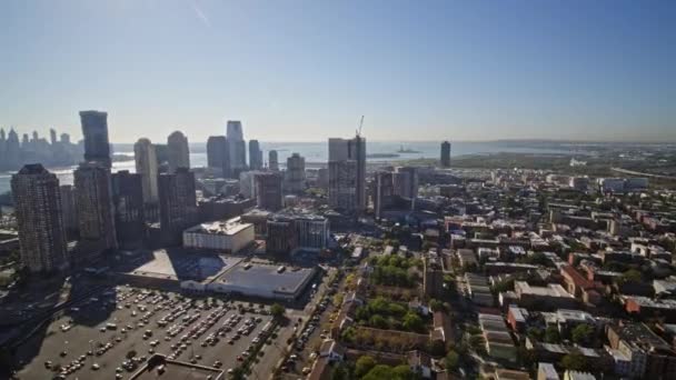 Jersey City New Jersey Aerial Looking Hudson Exchange Jersey City — Video