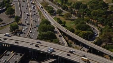 New York Havayolları v153 Panning Birdeye Corona Park üzerinde Manhattan Skyline View - Ekim 2017