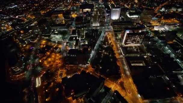 Newark New Jersey Aerial Nachtsicht Stadtbild Vom Nahe Gelegenen Performing — Stockvideo