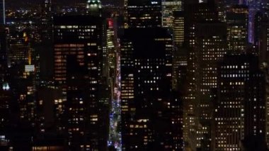 New York Havayolları v115 Düşük Gece Vakitli Manhattan şehir manzarası Hudson Nehri manzaralı - Ekim 2017