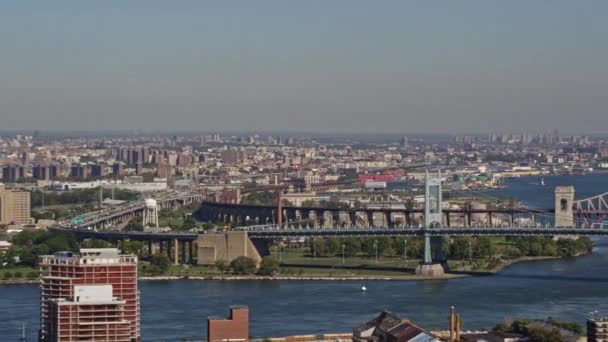 Nyc New York Aerial V135 Panoramisch Uitzicht Randalls Island Ditmars — Stockvideo