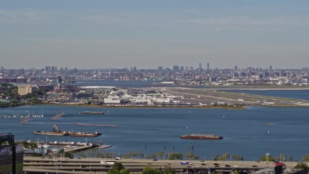 Nyc New York Aerial V151 Paysage Urbain Bas Lent Bronx — Video